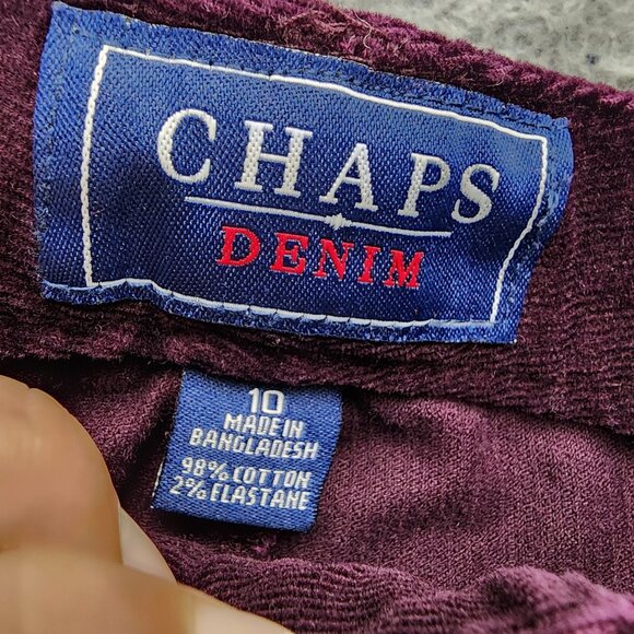 Chaps Jeans Womens 10 Purple Corduroy Stretch Mid Rise Straight *GUC* - Picture 3 of 11